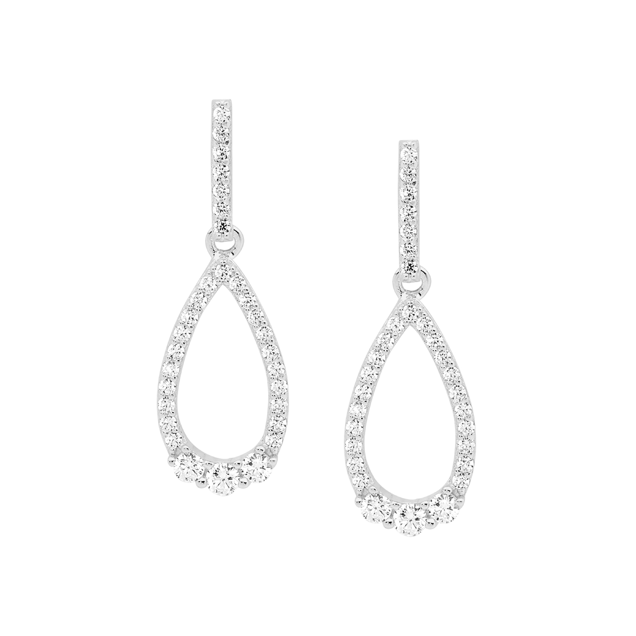 Sterling Silver Open Tear Drop Earrings