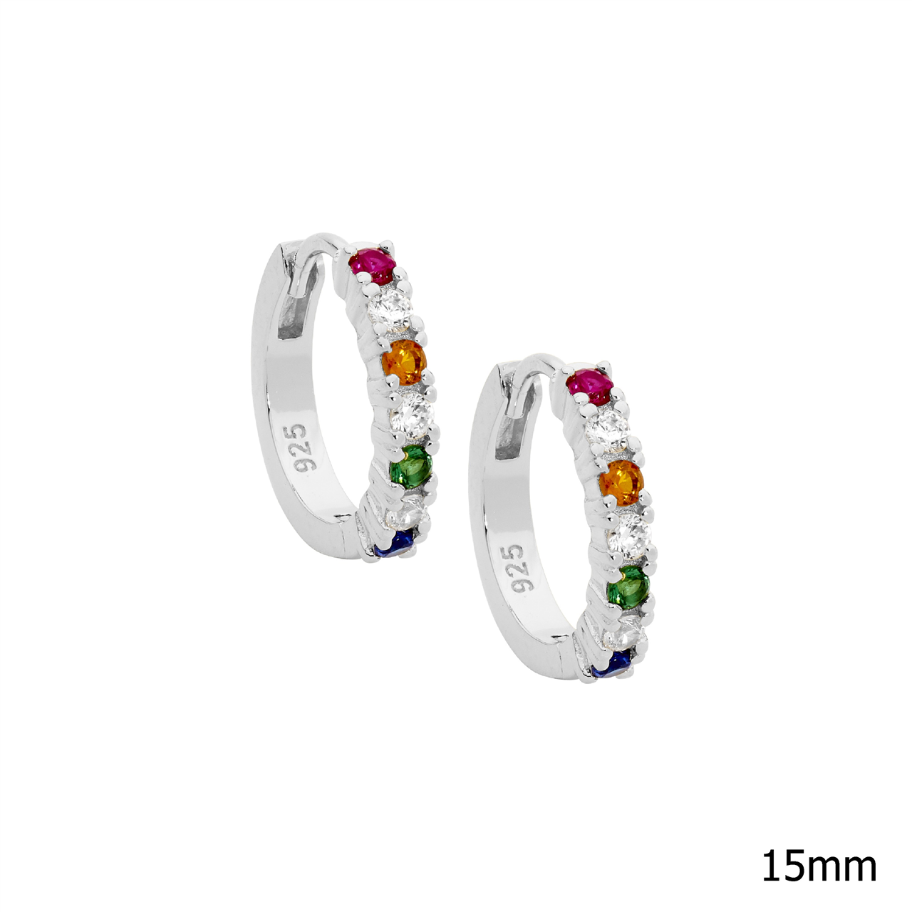 Sterling Silver Cubic Zirconia Hoop Earrings