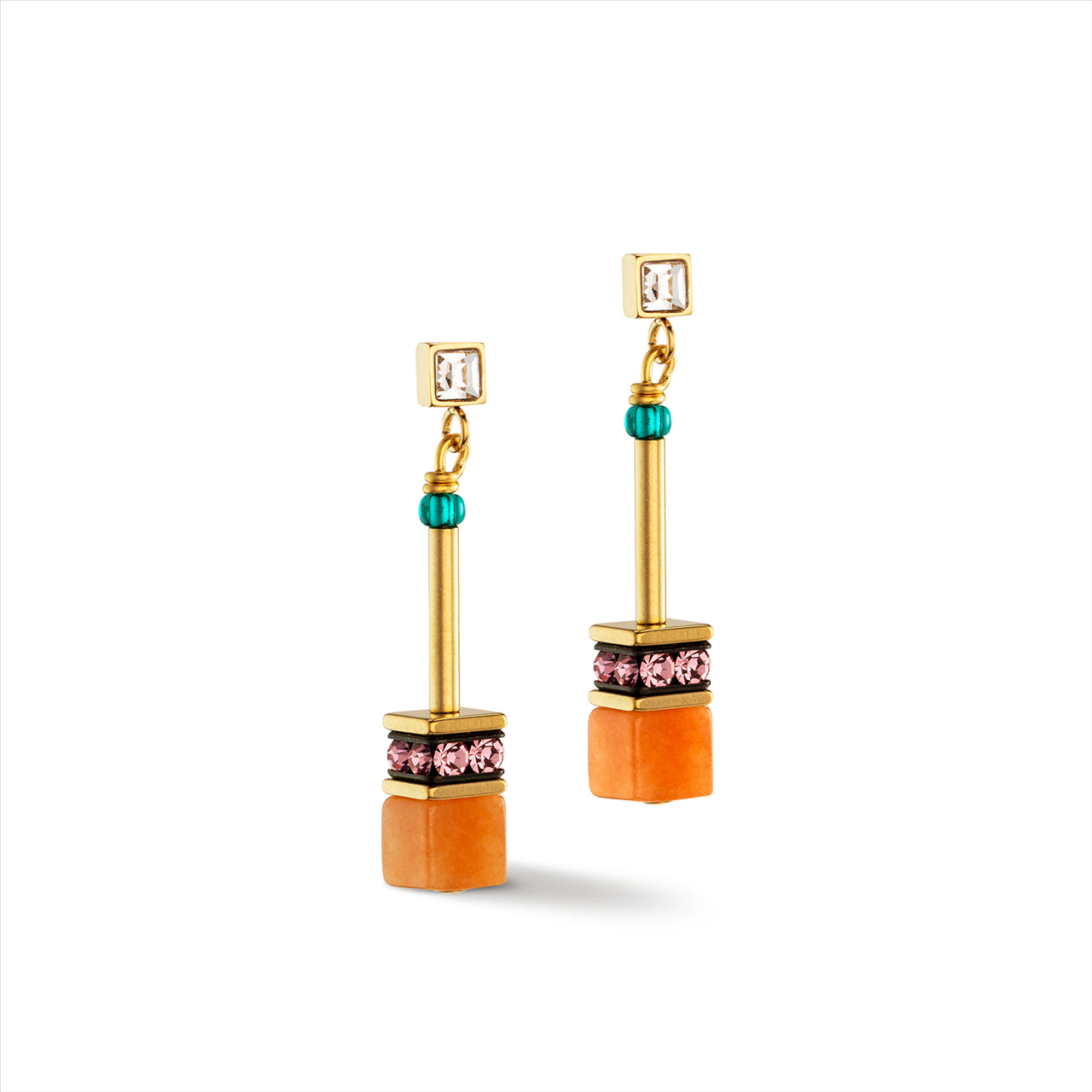Coeur de Lion Geo Cube Earrings