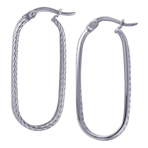 Sterling Silver Oval Hoops