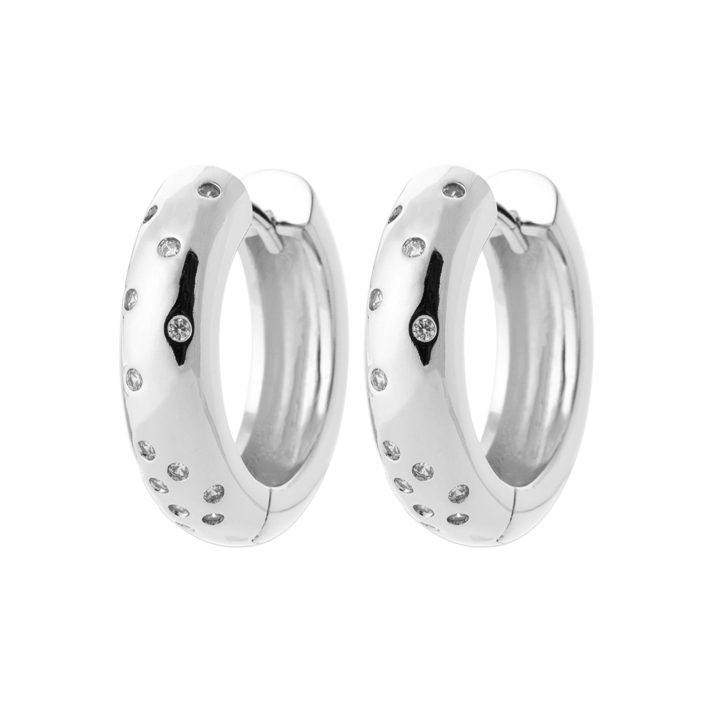 Sterling Silver CZ Huggie