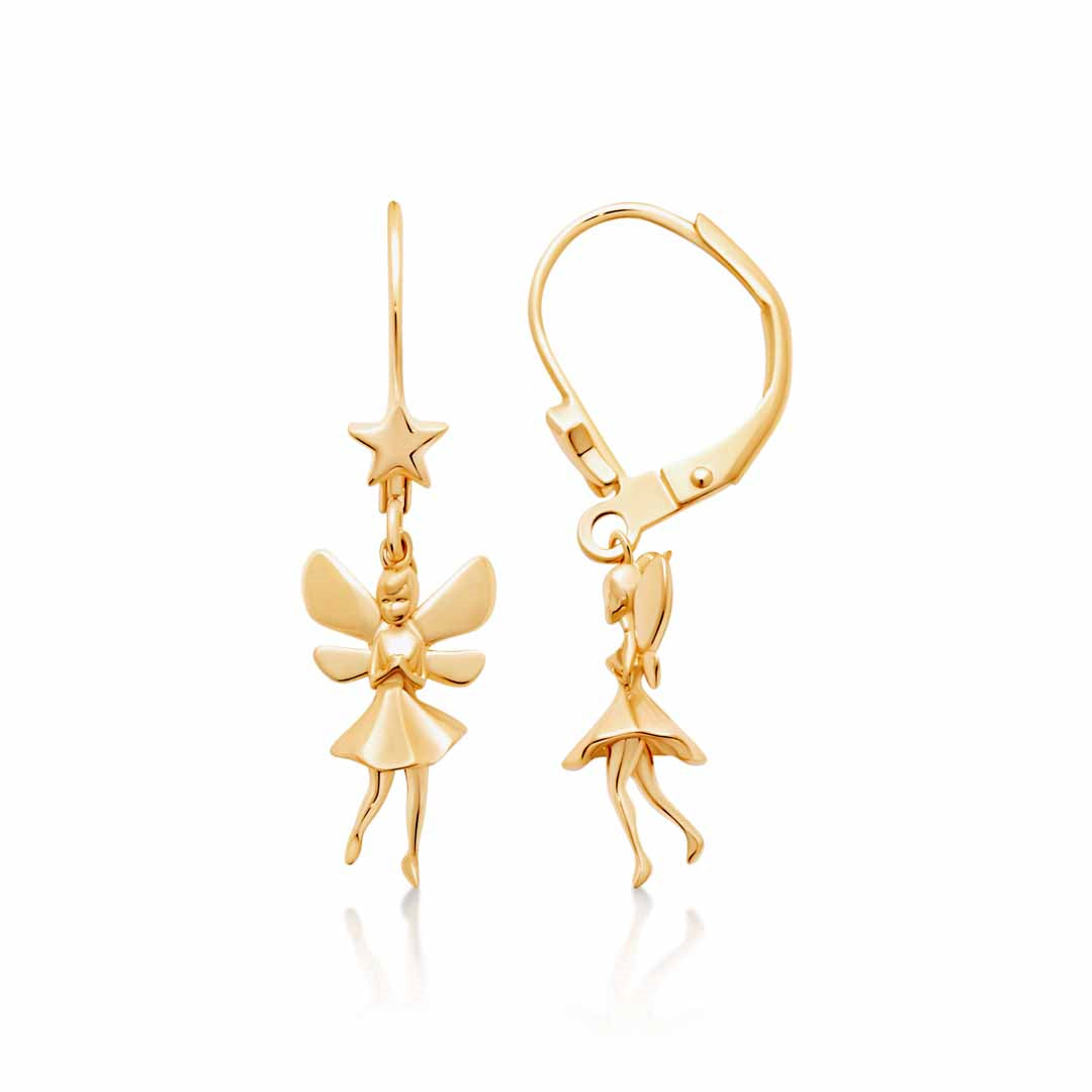 18ct Yellow Gold Plated Alloy Fairy Drop Earrings