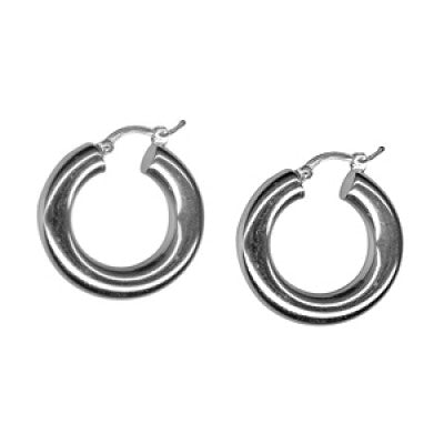 Sterling Silver Italian Plain Hoop Earrings