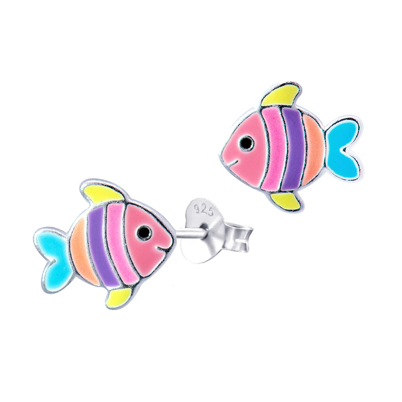 Sterling Silver Fish Studs