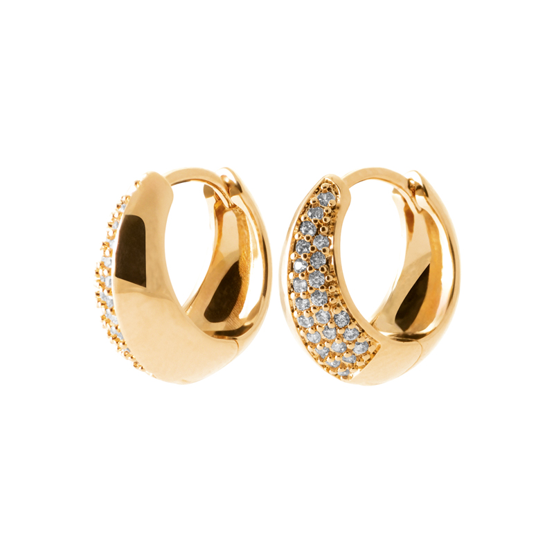 18ct Yellow Gold Plated Huggie Earrings