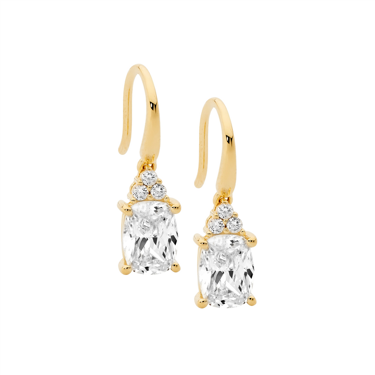 Sterling Silver Cubic Zirconia Earrings | Gold Plating