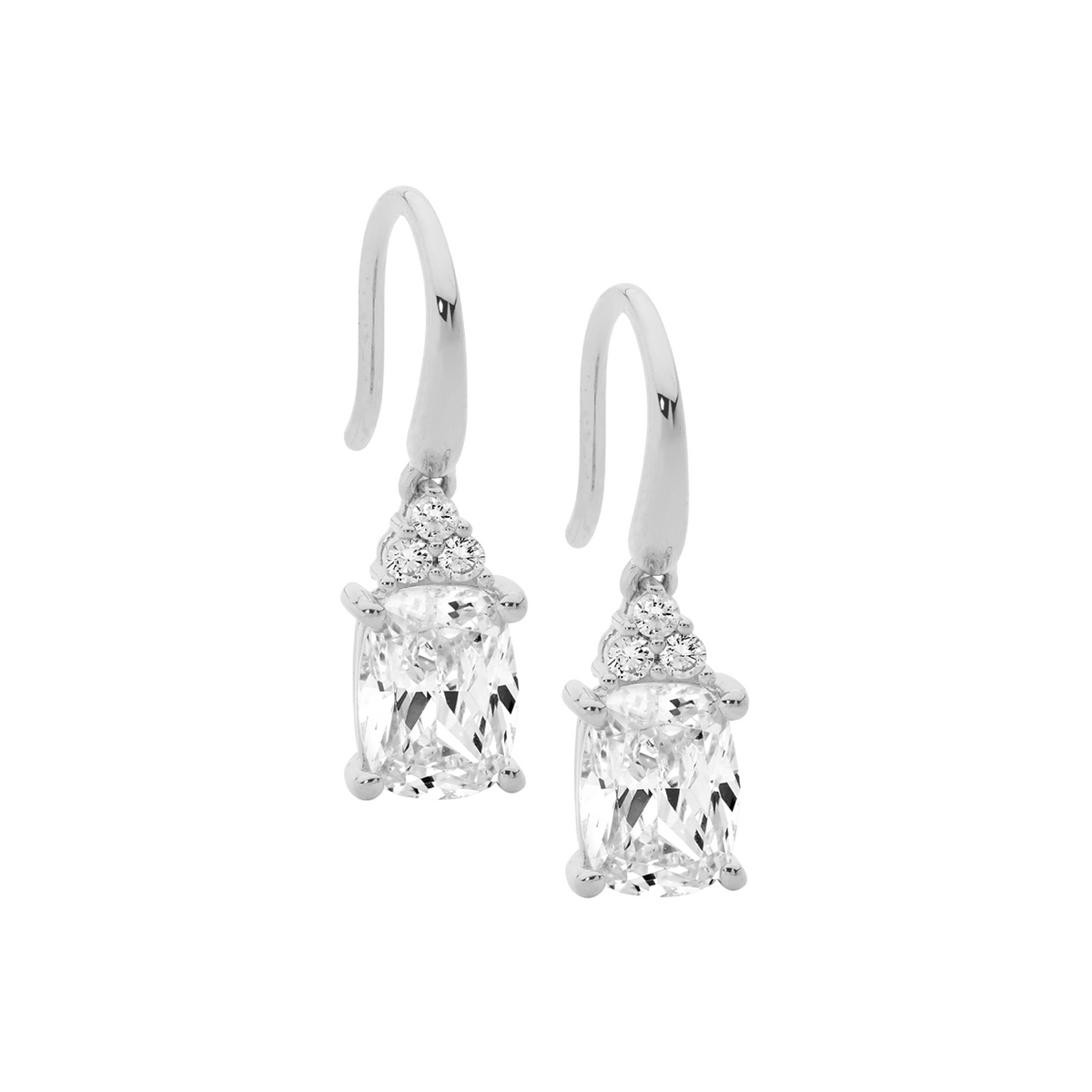 Sterling Silver White Cubic Zirconia Earrings