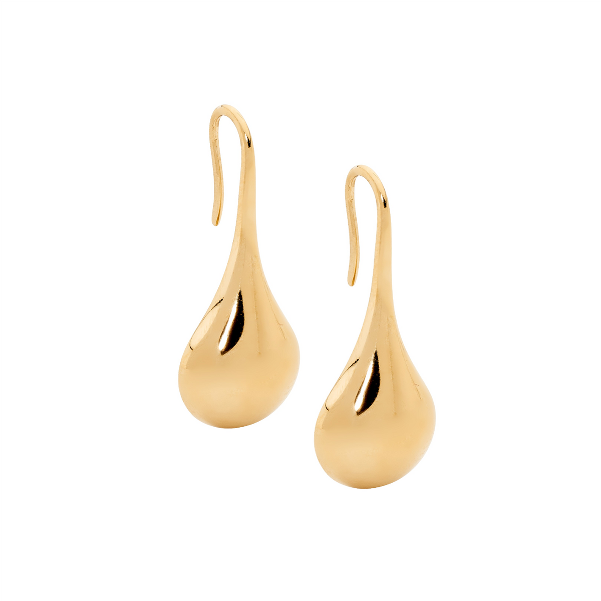 Stainless Steel Tear Drop Earrings | Gold IP Plated