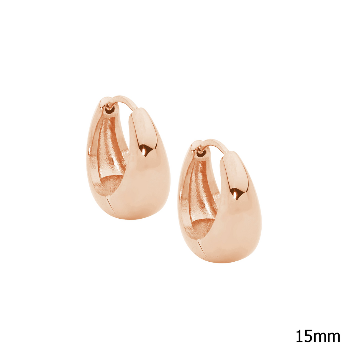 Stainless Steel Hoop Earrings | Rose Gold IP Plated