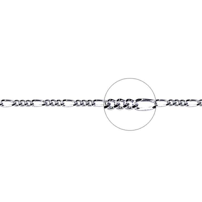 Sterling Silver Diamond Cut Figaro Chain