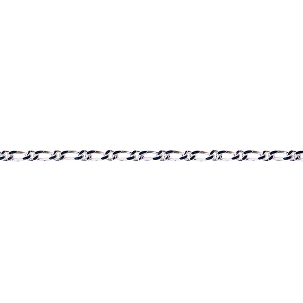 Sterling Silver Diamond Cut Figaro Chain | 45cm