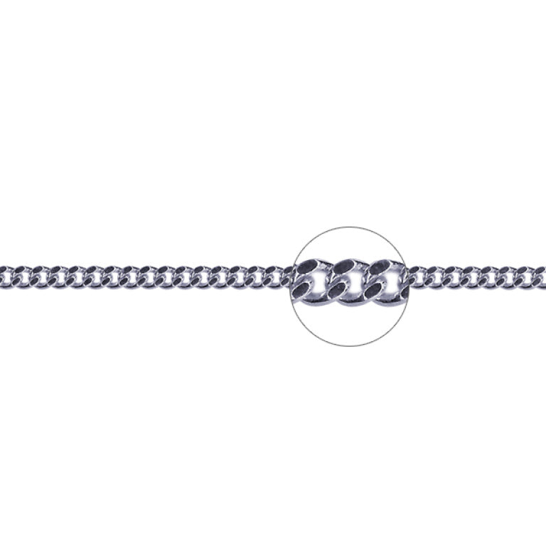 Sterling Silver Diamond Cut Curb Chain