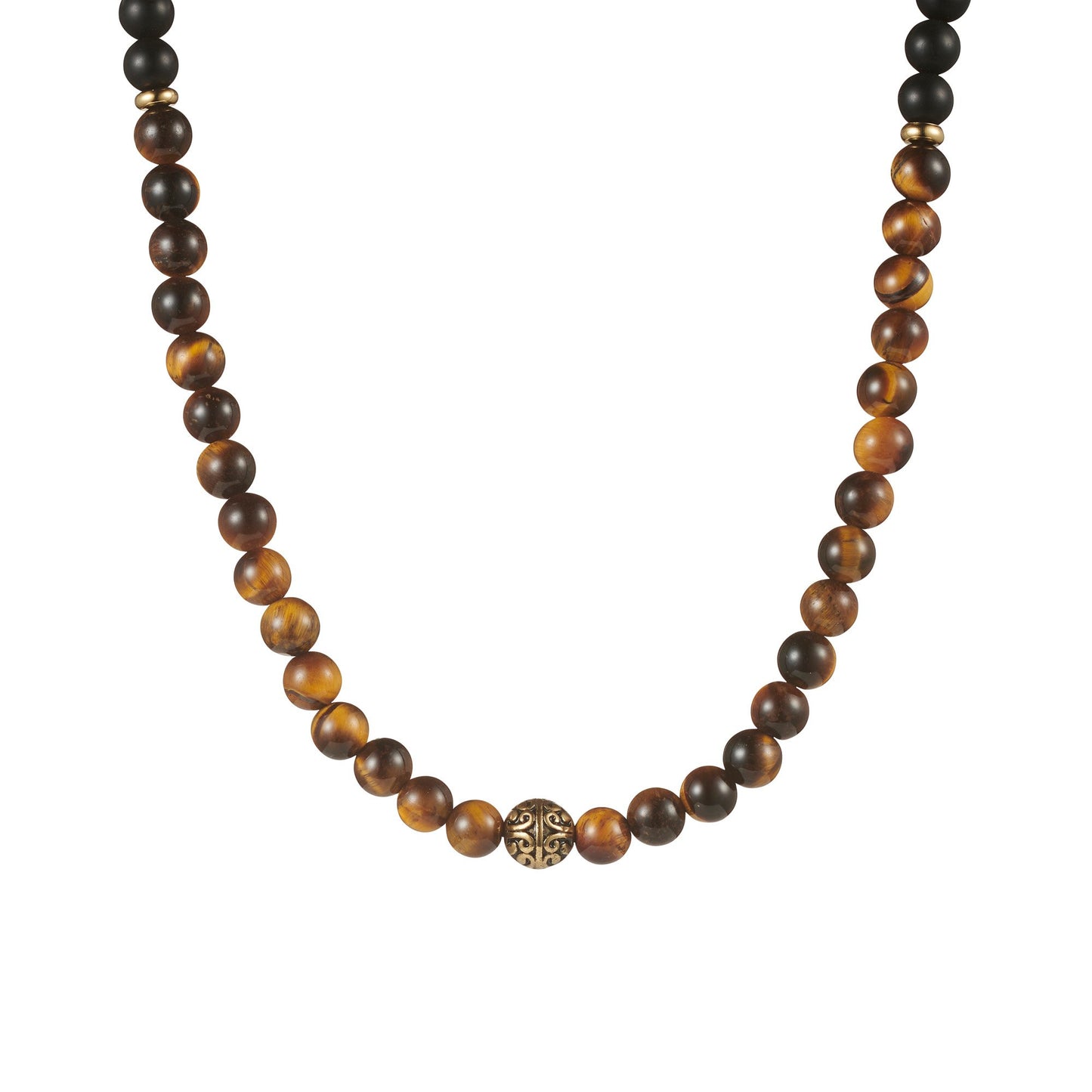 Yellow Tiger Eye & Matt Agate Neck Chain