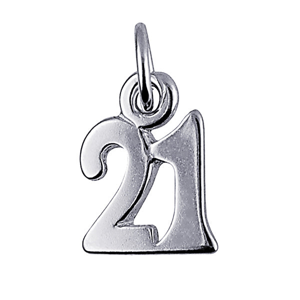 Sterling Silver "21" Charm