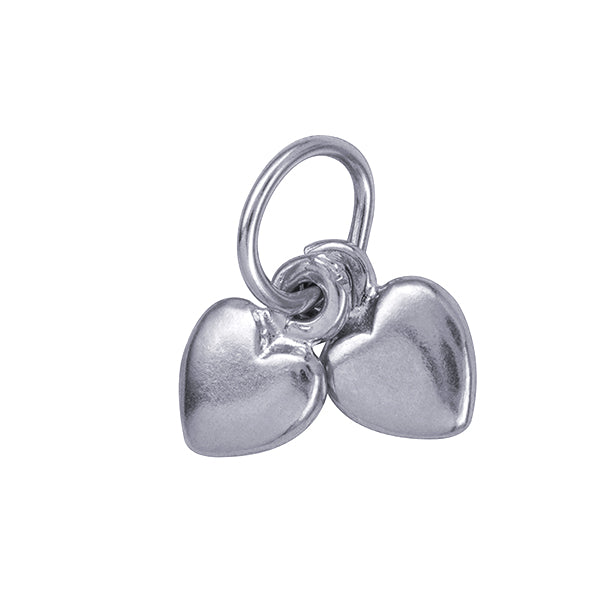 Sterling Silver Two Hearts Charm
