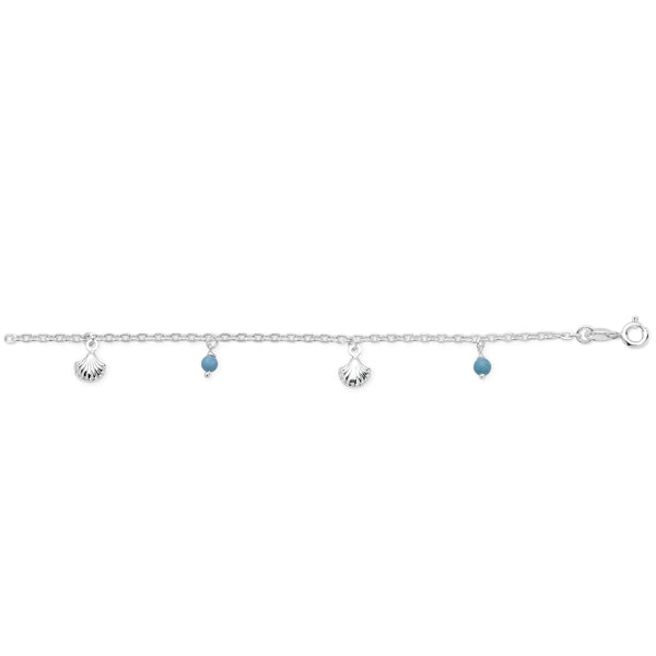 Sterling Silver Turquoise Shell Anklet