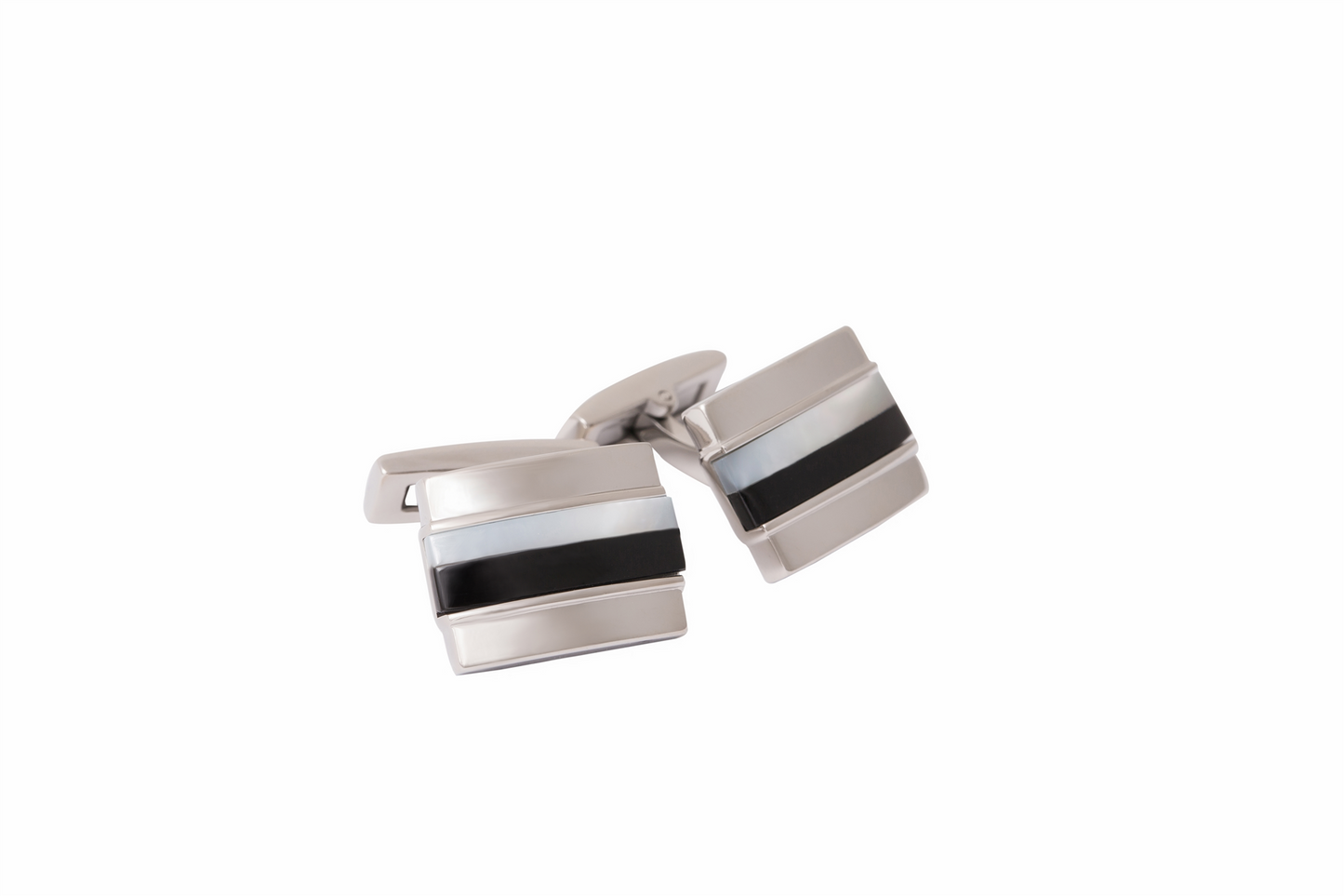 Stainless Steel Onyx, Mother Of Pearl Cufflinks