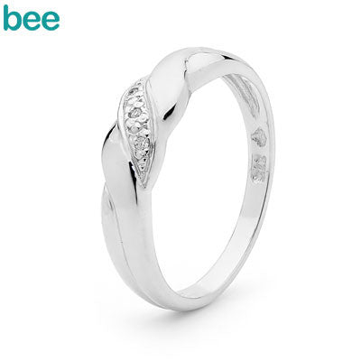 9ct White Gold Diamond Ring