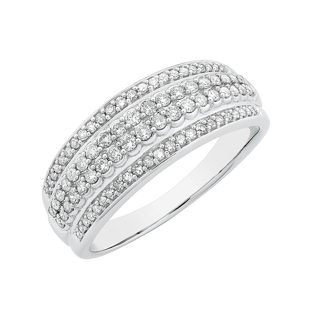 9ct White Gold Diamond Ring