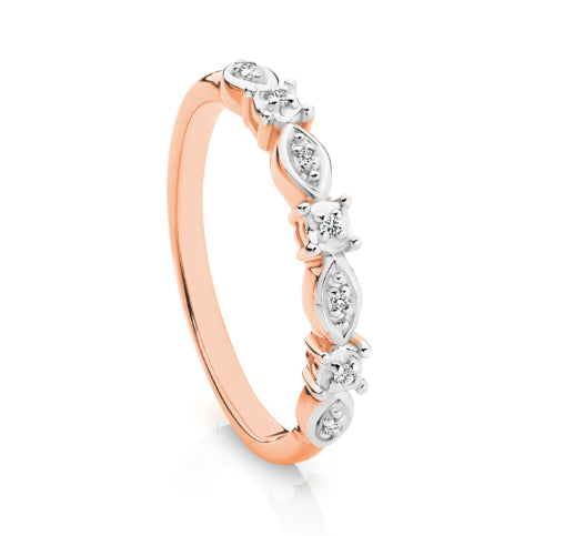 9ct Rose Gold Diamond Band