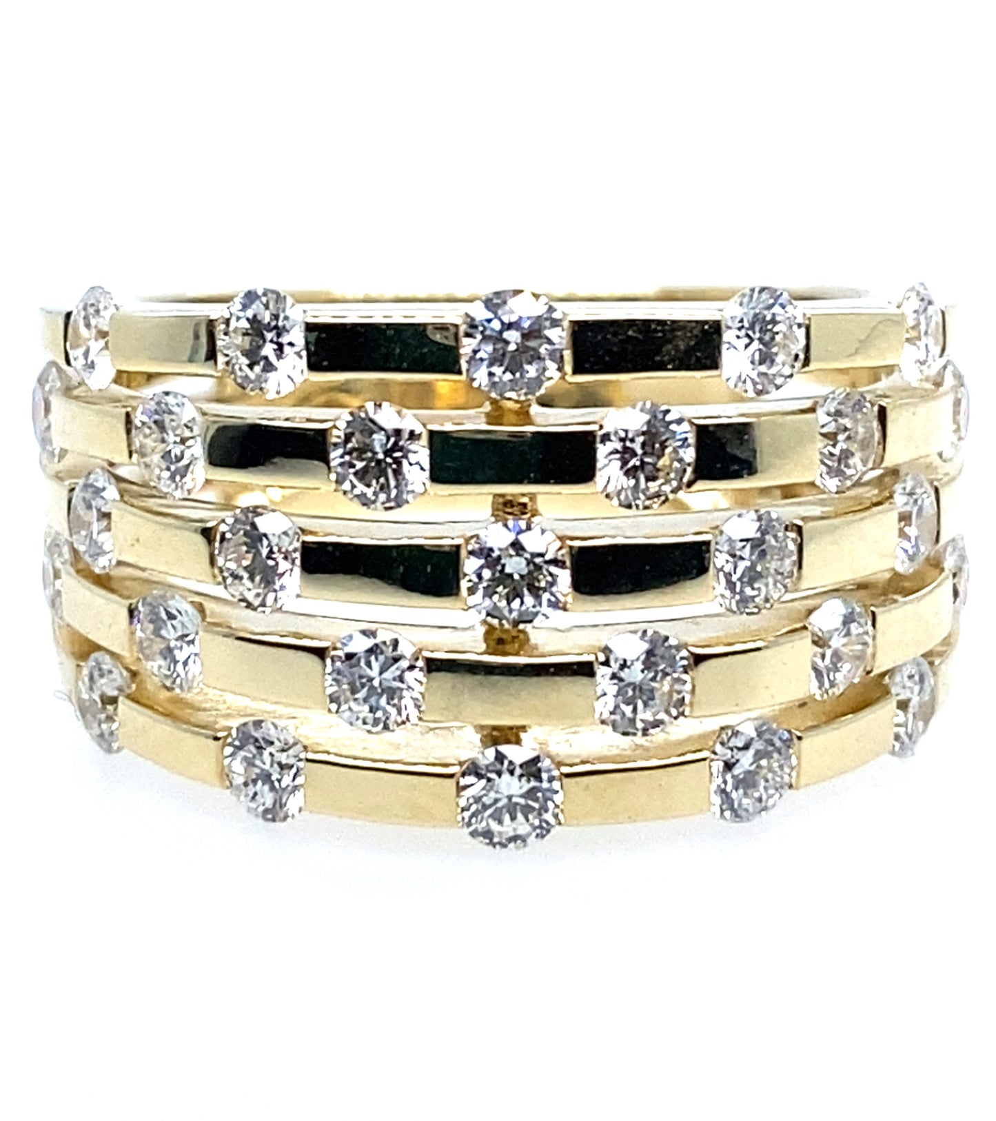 9ct Yellow Gold Diamond Set Dress Ring