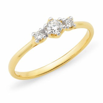 9ct Yellow Gold Trilogy Ring