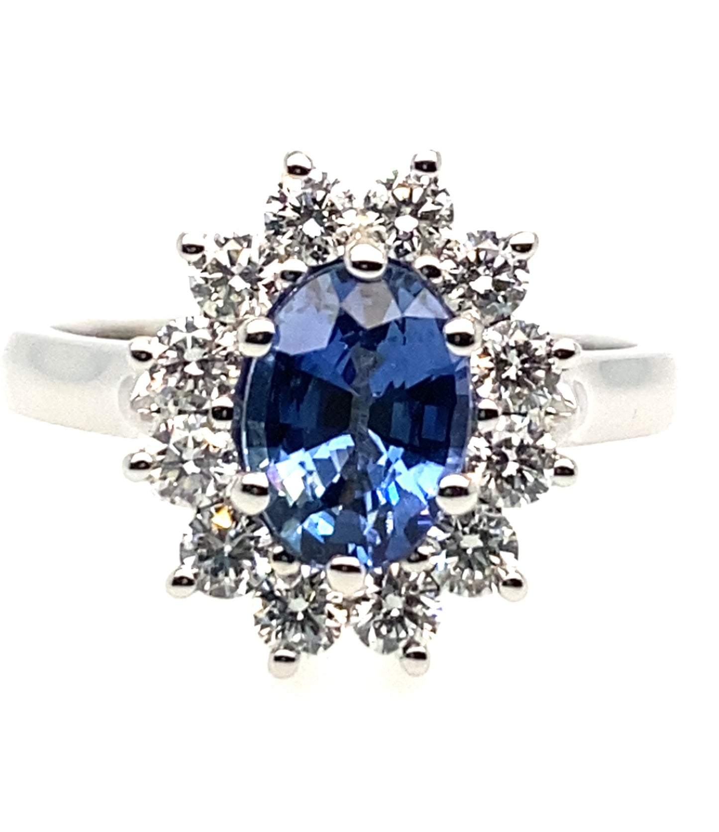 18ct White Gold Ceylon Sapphire Ring