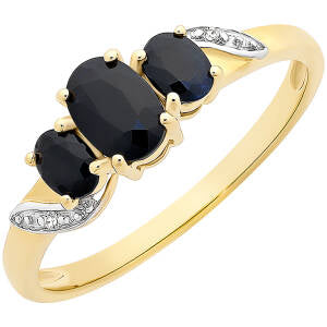 9ct Yellow Gold Diamond & Sapphire Ring