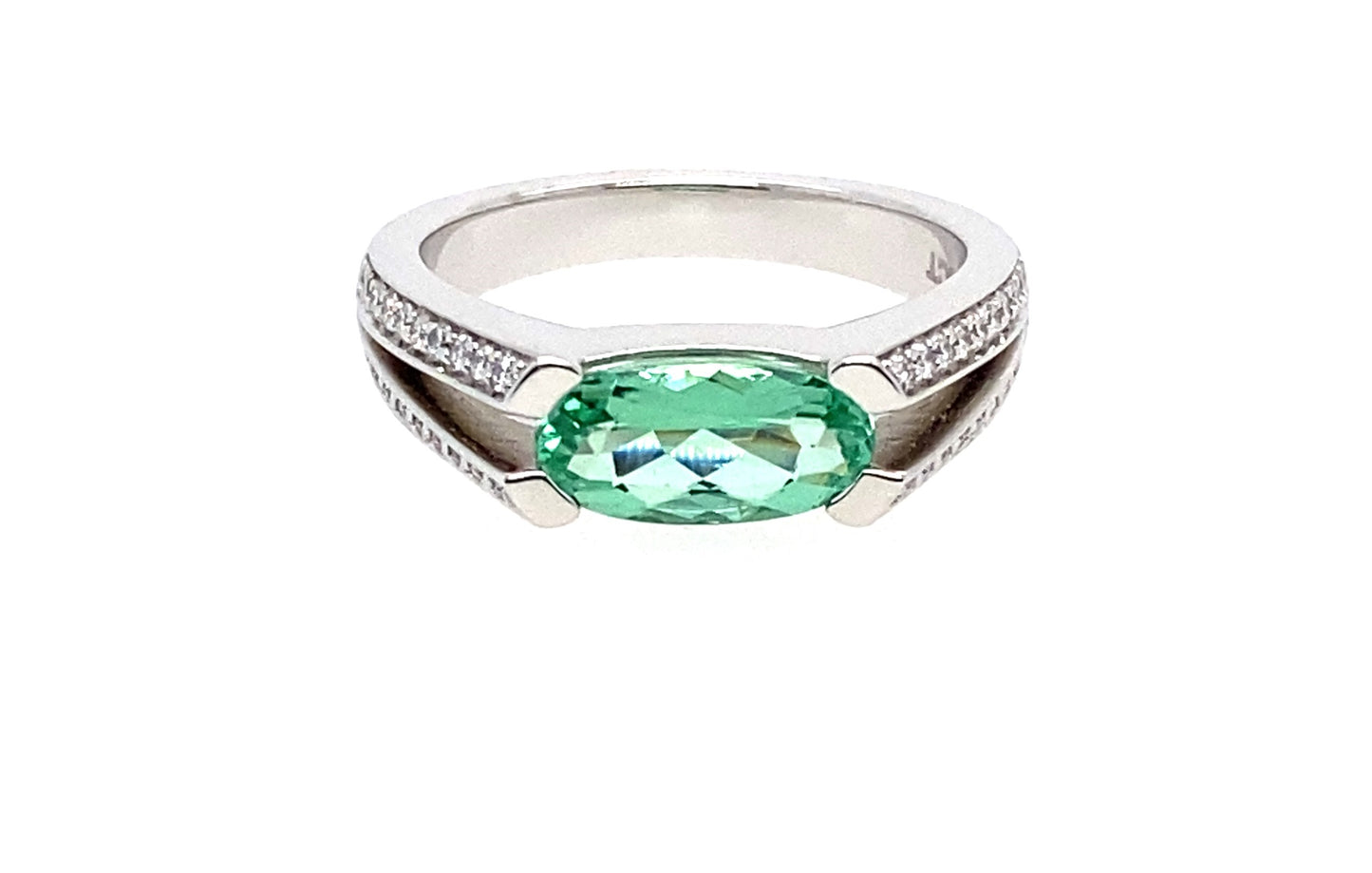 18ct White Gold Bespoke Paraiba Tourmaline Ring