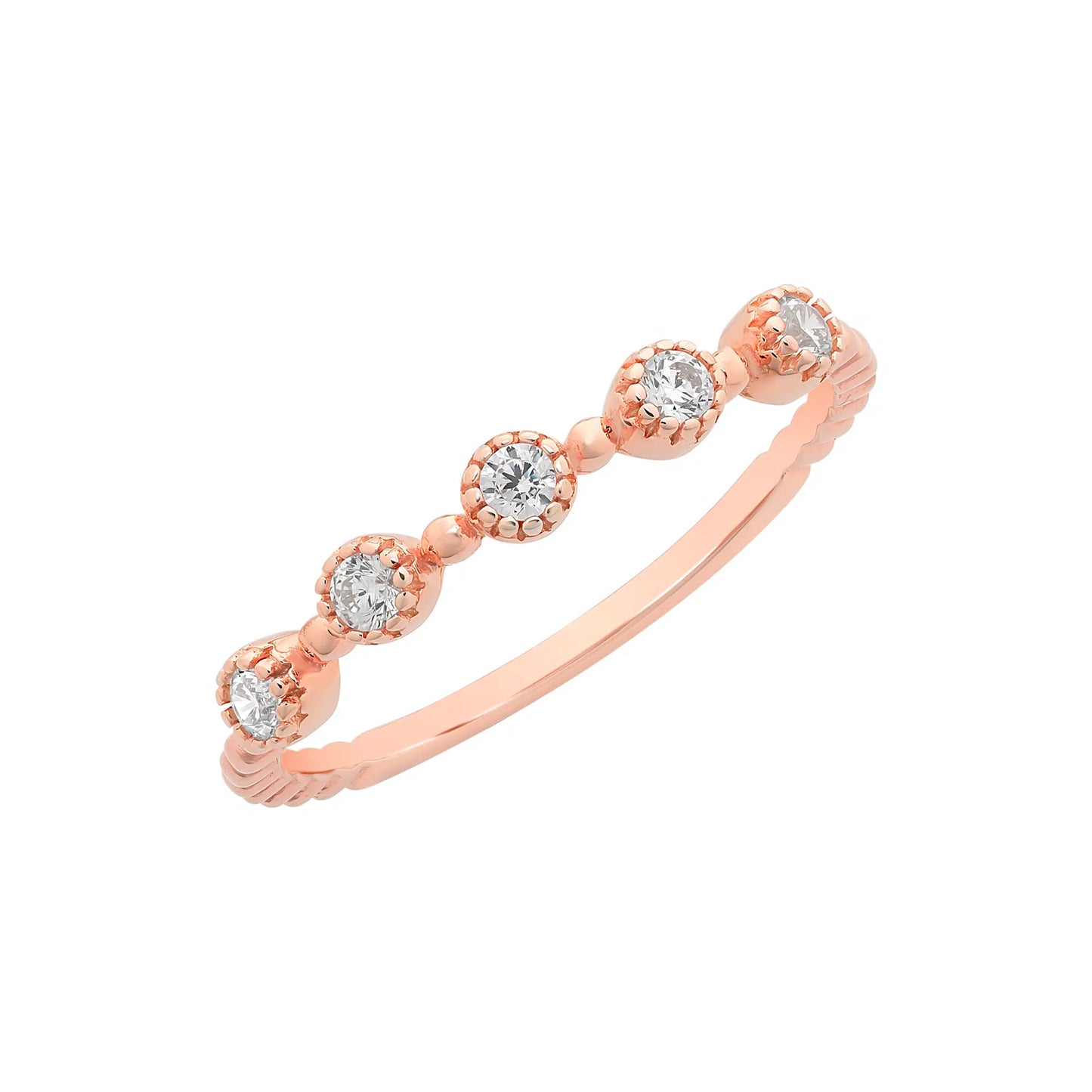 9ct Rose Gold Cubic Zirconia Ring