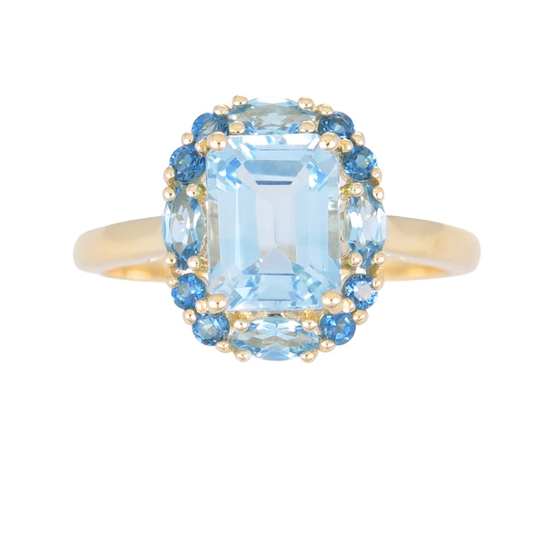 9ct Yellow Gold Blue Topaz Ring