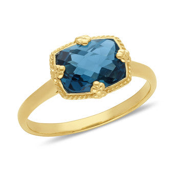 9ct Yellow Gold London Blue Topaz Ring