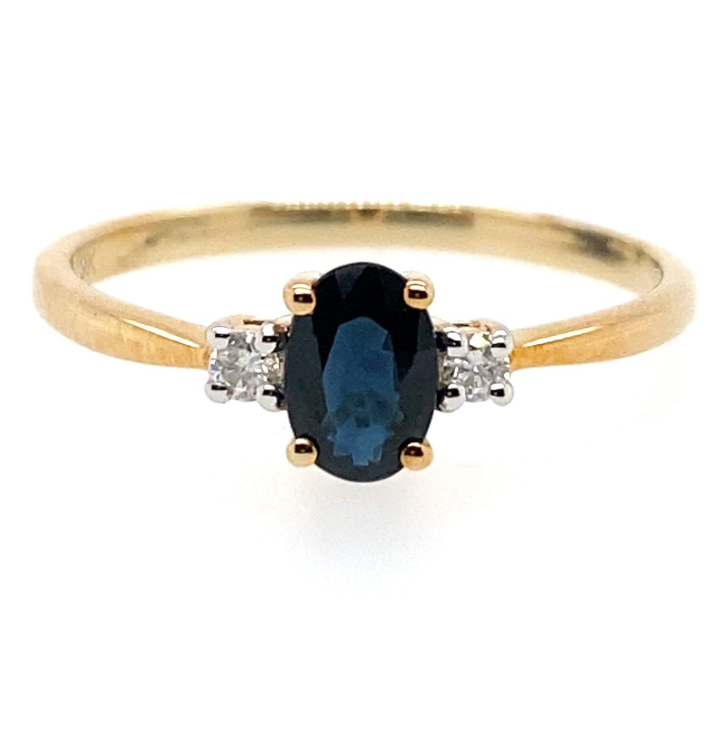 9ct Yellow Gold Sapphire & Diamond Ring