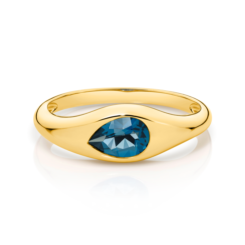 9ct Yellow Gold London Blue Topaz Ring