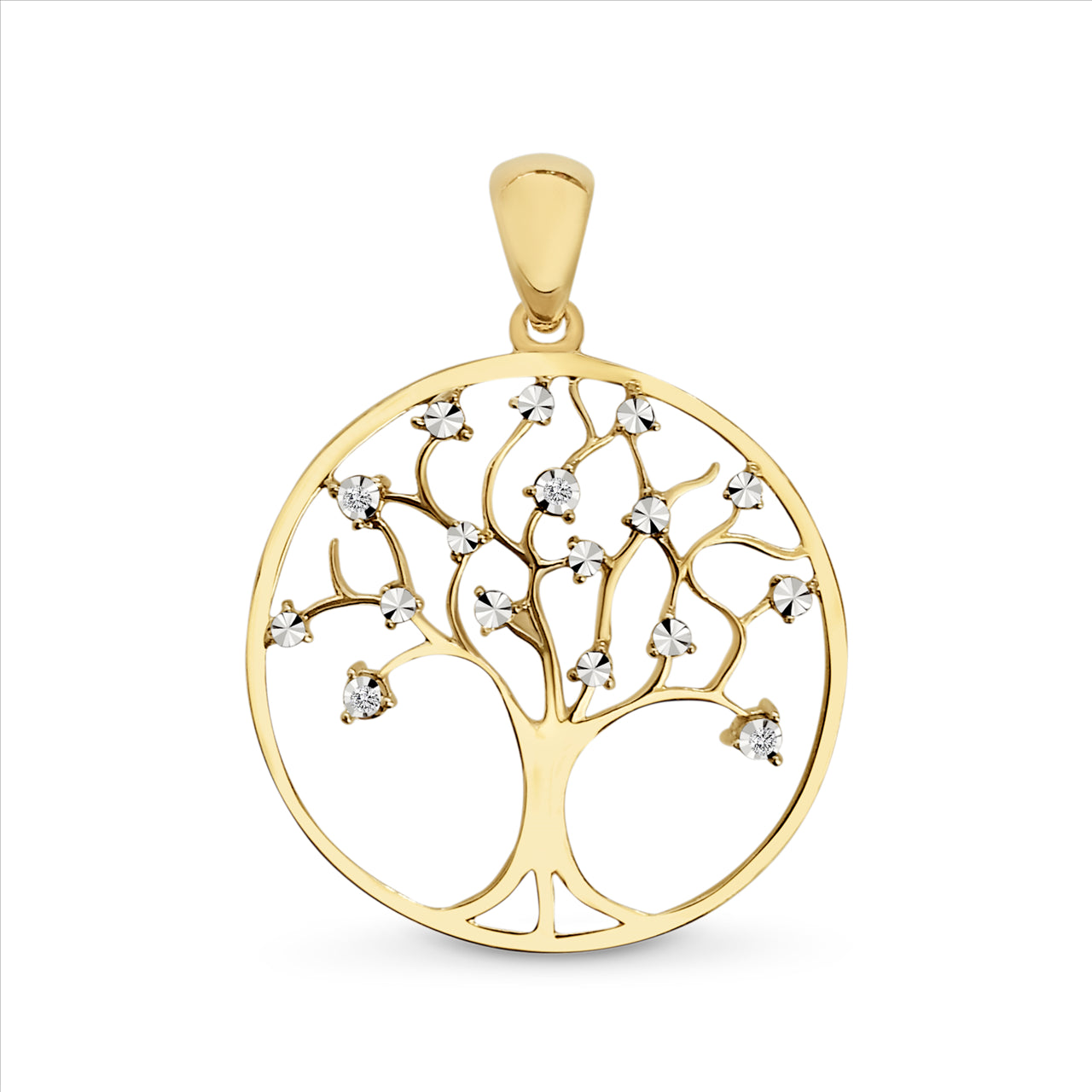 9ct Yellow Gold Diamond Tree of Life