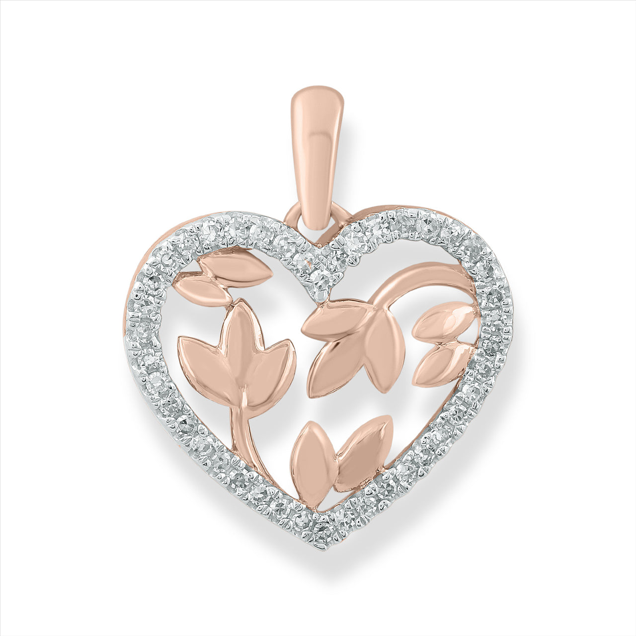 9ct Rose Gold Diamond Pendant