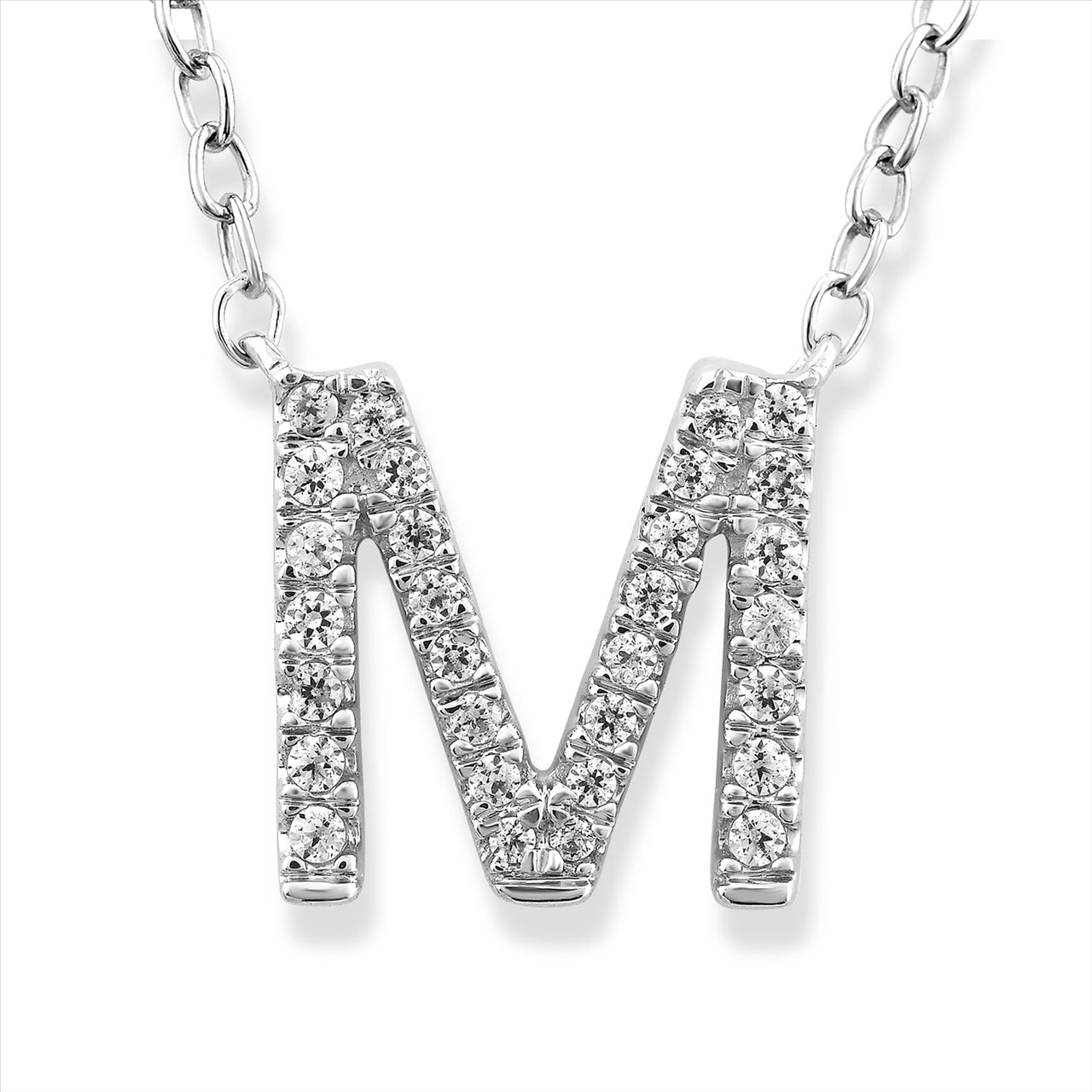 9ct White Gold Diamond Pendant