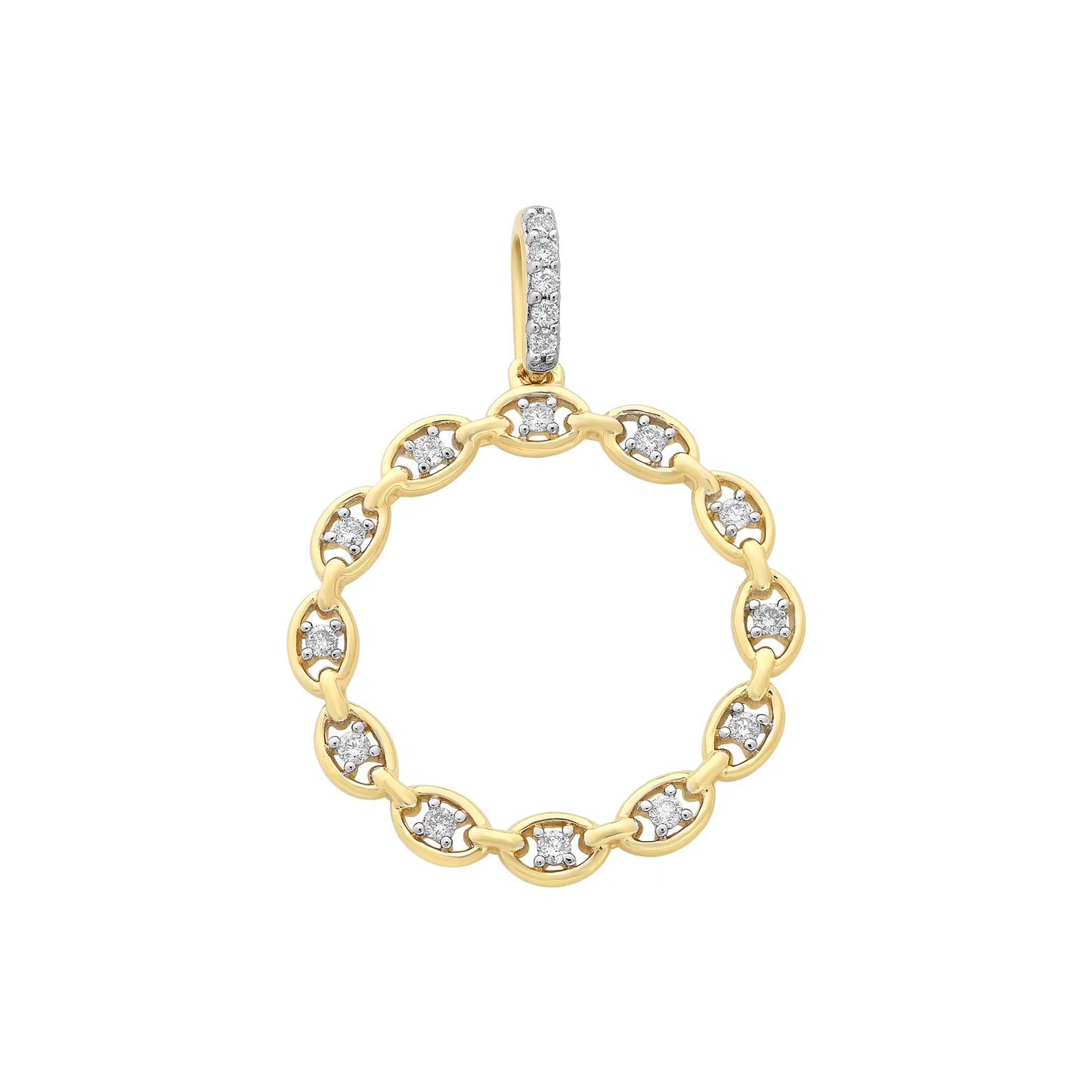 9ct Yellow Gold Diamond Pendant