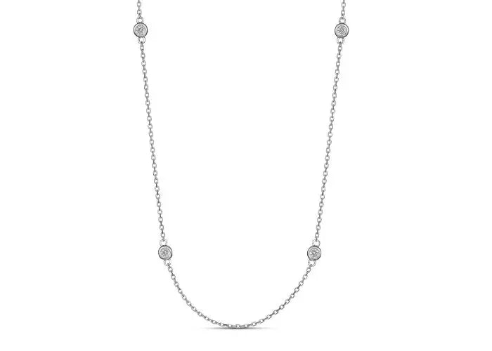 9ct White Gold Diamond Necklace