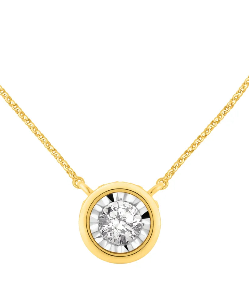 9ct Yellow Gold Diamond Pendant