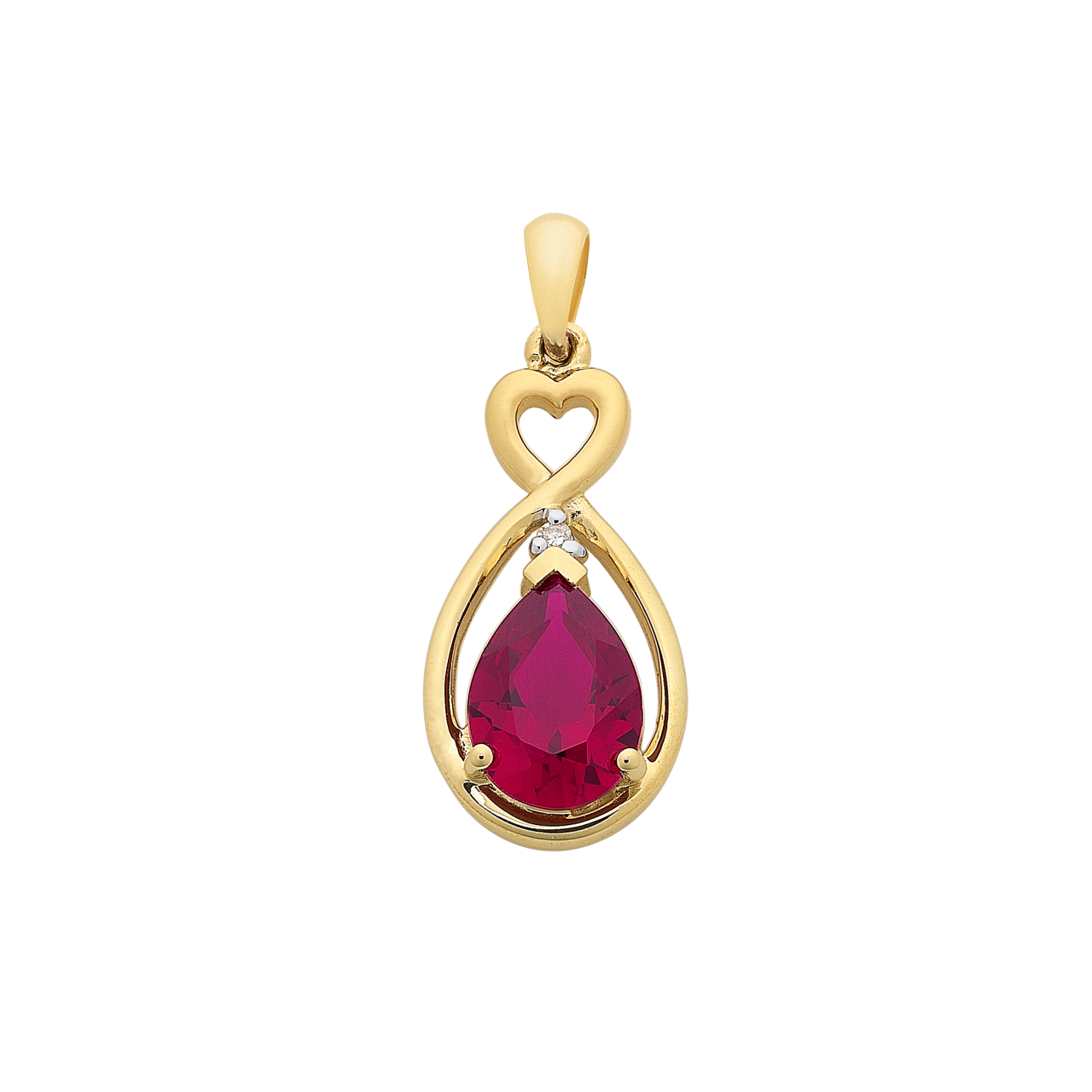 9ct Yellow Gold Ruby Pendant