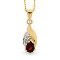 9ctYellow Gold Garnet Pendant