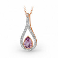 9ct Rose Gold and Diamond Pendant