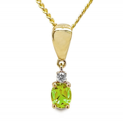 9ct Yellow Gold Peridot Pendant