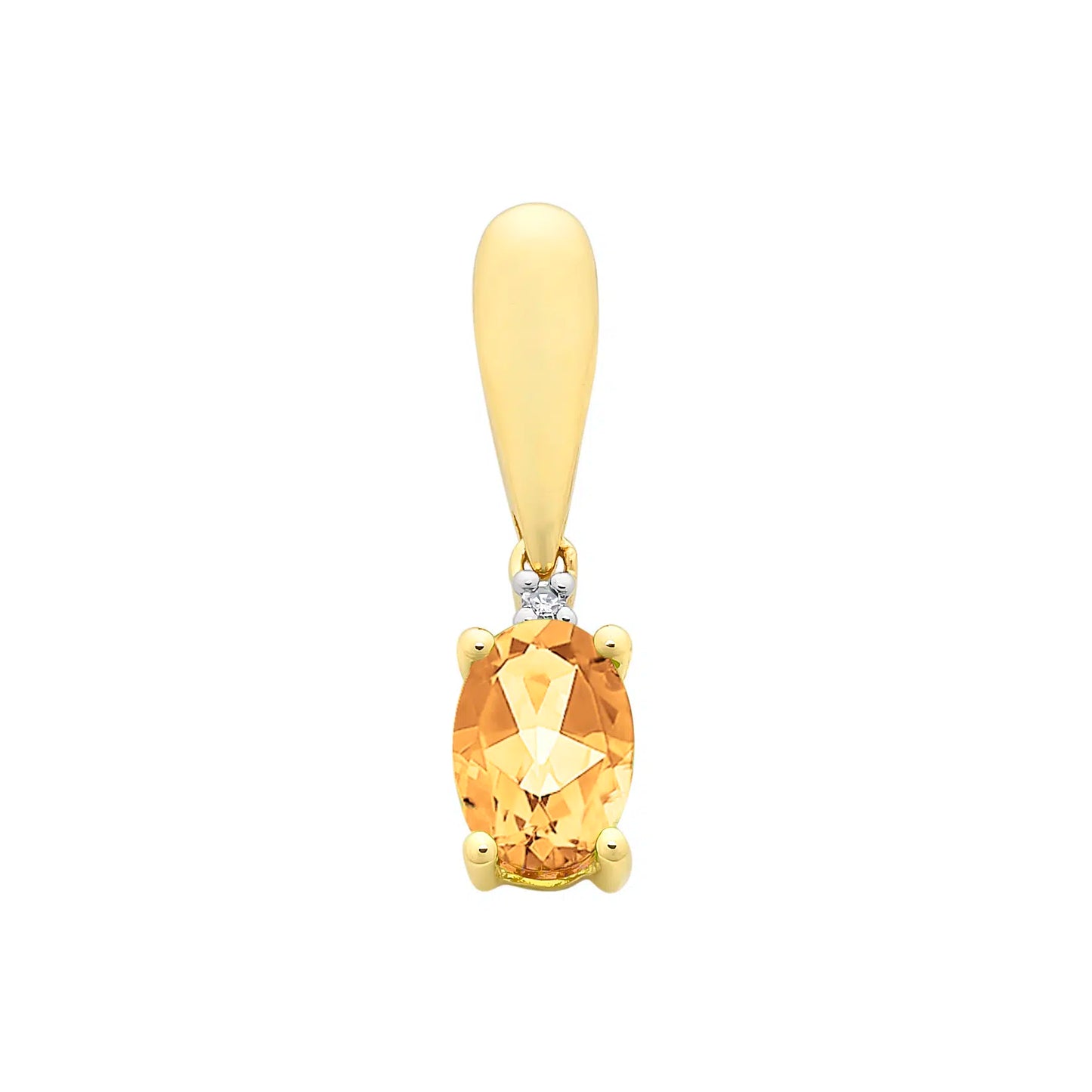 9ct Yellow Gold Citrine Pendant