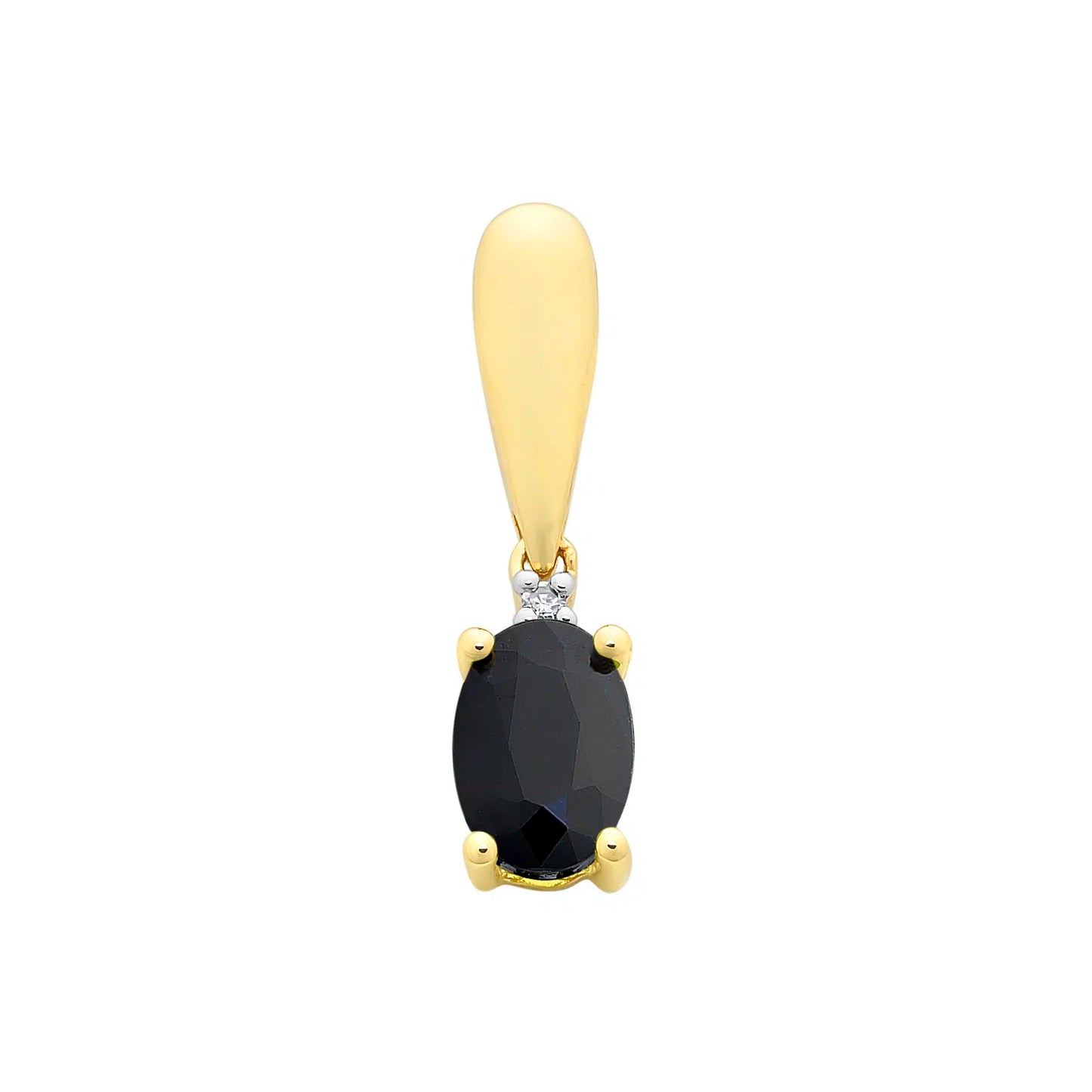 9ct Yellow Gold Sapphire & Diamond Pendant