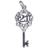 9ct Yellow Gold Filligree 21 Key Pendant (silver pictured)