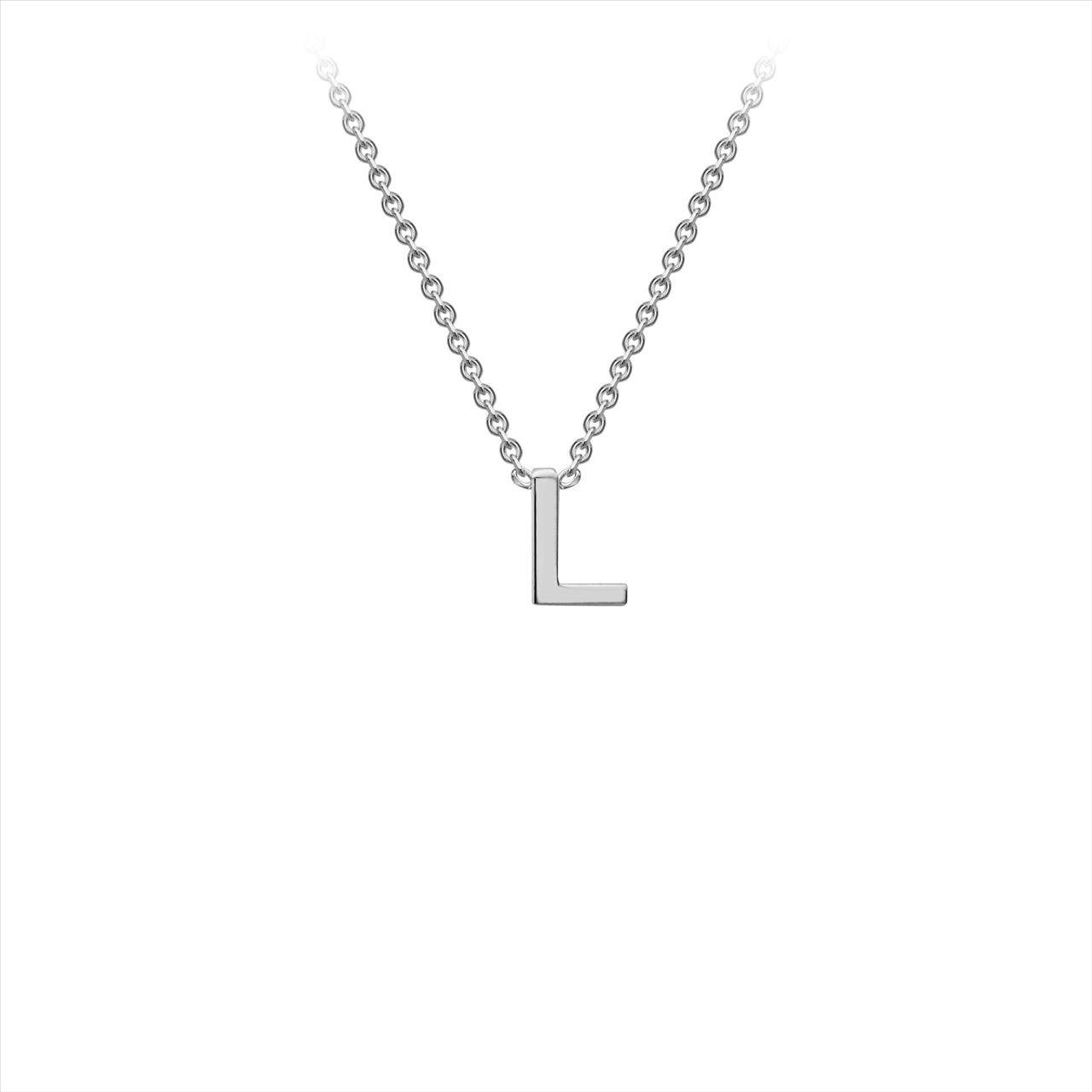 9ct White Gold Initial 'L' Pendant