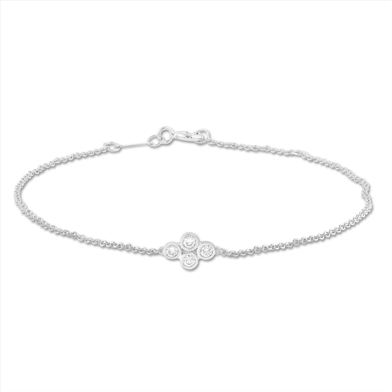 9ct White Gold Diamond Bracelet