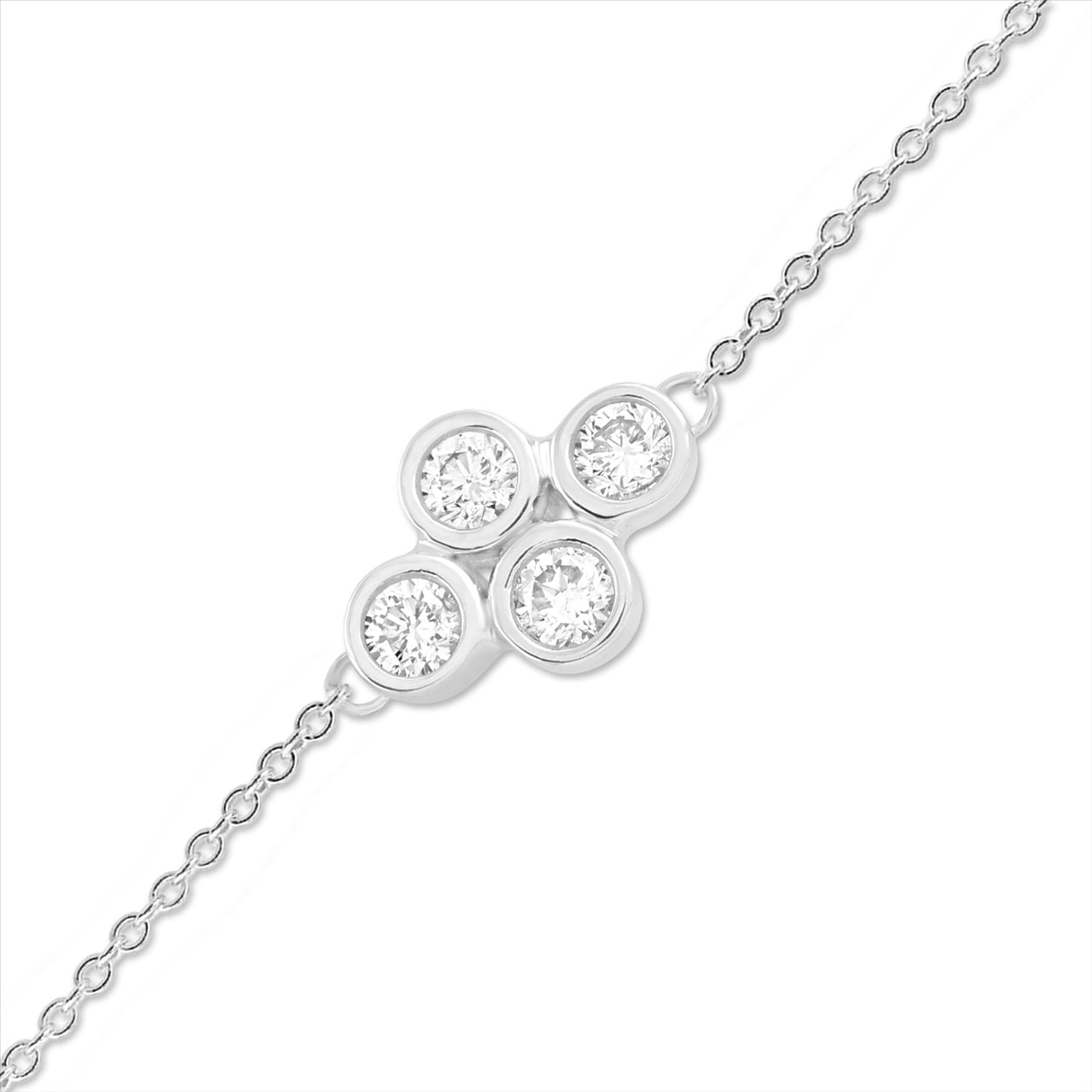 9ct White Gold Diamond Bracelet